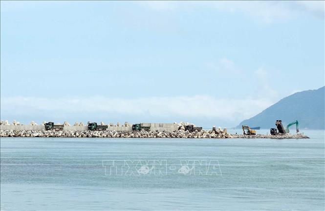 Dự án đầu tư, xây dựng Bến cảng Liên Chiểu - Phần cơ sở hạ tầng dùng chung. Ảnh: Thống Nhất – TTXVN