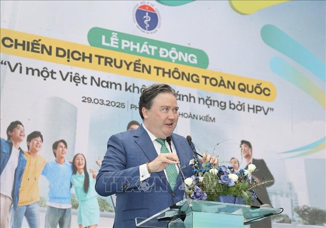 Đại sứ Hoa Kỳ tại Việt Nam Marc E. Knapper phát biểu. Ảnh: TTXVN phát