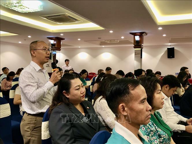Đại diện doanh nghiệp du lịch - lữ hành góp ý kiến tại hội nghị. Ảnh: Mỹ Phương – TTXVN.