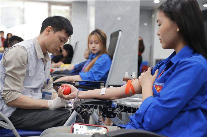 Gần 22 triệu đơn vị máu đã được hiến tặng trong cả nước 25 năm qua. Lượng máu tiếp nhận hiện nay cao gấp 7,4 lần so với năm 2000, tỷ lệ HMTN từ 30% đã tăng lên 98%. Ảnh: Minh Quyết – TTXVN