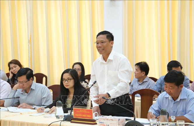 Phó Chủ tịch UBND thành phố Cần Thơ Nguyễn Thực Hiện mong muốn WB và Chính phủ Thụy Sĩ tiếp tục hỗ trợ Cần Thơ triển khai các dự án mới trong thời gian tới. Ảnh: Thanh Liêm - TTXVN