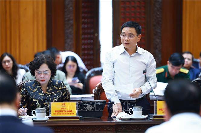 Bộ trưởng Bộ Tài chính Nguyễn Văn Thắng phát biểu. Ảnh: Dương Giang-TTXVN 
