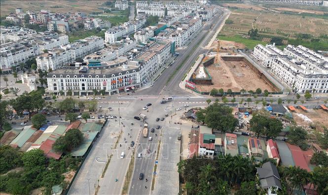 Đường Lê Quang Đạo kéo dài tại nút giao với đường 70, quận Nam Từ Liêm. Ảnh: Quốc Khánh - TTXVN