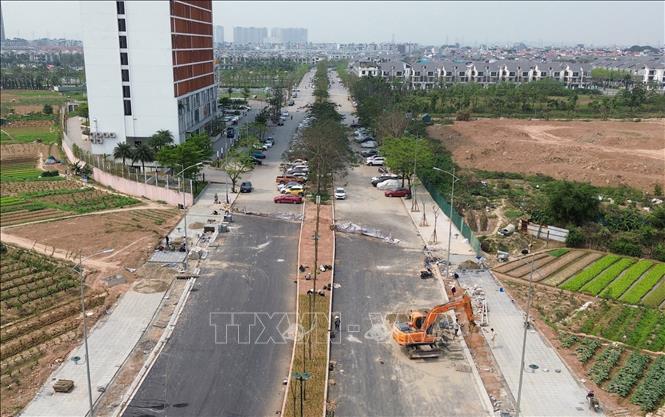 Điểm cuối của tuyến là kết nối với Khu đô thị Dương Nội, quận Hà Đông. Ảnh: Quốc Khánh - TTXVN