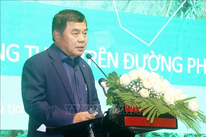 Ông Đỗ Hà Nam, Chủ tịch Hiệp hội Lương thực Việt Nam, thông tin về vị thế gạo Việt trên thị trường thế giới. Ảnh: Thu Hiền - TTXVN