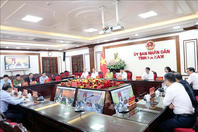 Quang cảnh Hội nghị tại điểm cầu tỉnh Hà Nam. Ảnh: Đại Nghĩa - TTXVN