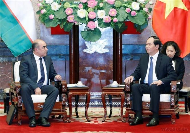 Chủ tịch nước Trần Đại Quang tiếp Phó Thủ tướng, Bộ trưởng Bộ Nông nghiệp và Nguồn nước Cộng hòa Uzbekistan (2017). Ảnh: Nhan Sáng-TTXVN