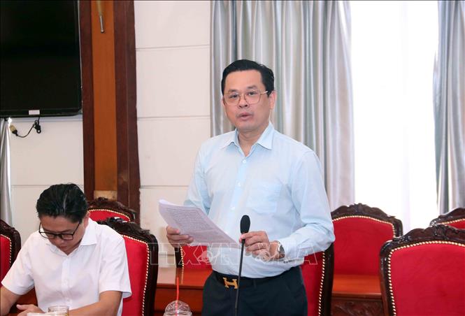 Ông Lê Thanh Đảo, Chủ tịch Hội Quảng cáo Thành phố Hồ Chí Minh góp ý Dự thảo Luật. Ảnh: Xuân Khu-TTXVN