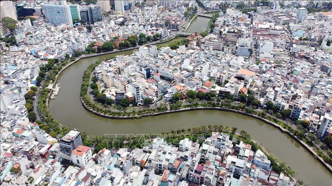 Kênh Nhiêu Lộc – Thị Nghè đoạn qua Quận 3, Thành phố Hồ Chí Minh. Ảnh: Trung Tuyến-TTXVN