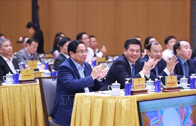 Thủ tướng dự Lễ công bố Bộ chỉ số đánh giá kết quả thực hiện các hiệp định thương mại tự do. Ảnh: Dương Giang-TTXVN 
