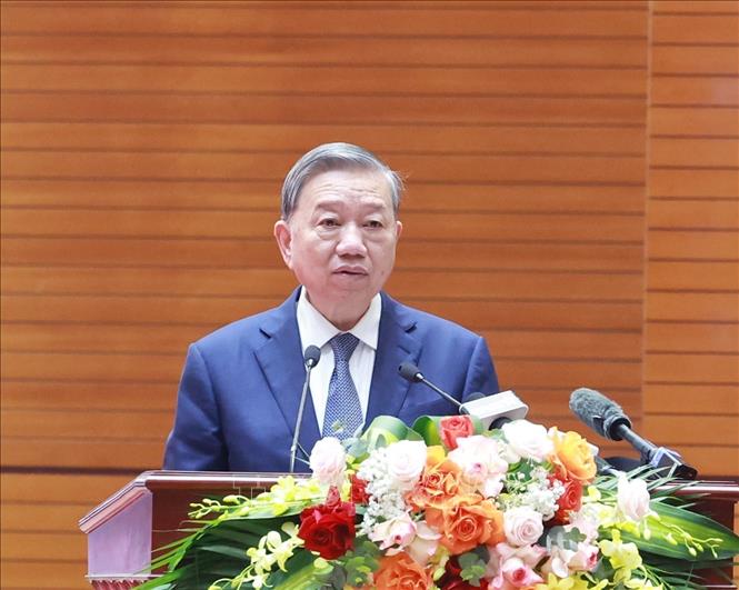  Tổng Bí thư Tô Lâm phát biểu. Ảnh: Thống Nhất - TTXVN