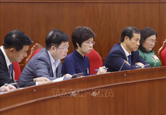 Delegates attend the 11th plenum of the 13th Party Central Committee. VNA Photo
