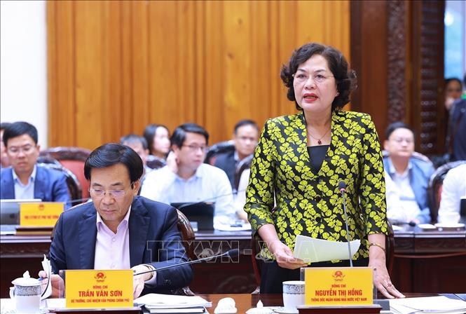 Thống đốc Ngân hàng Nhà nước Việt Nam Nguyễn Thị Hồng phát biểu. Ảnh: Dương Giang-TTXVN 
