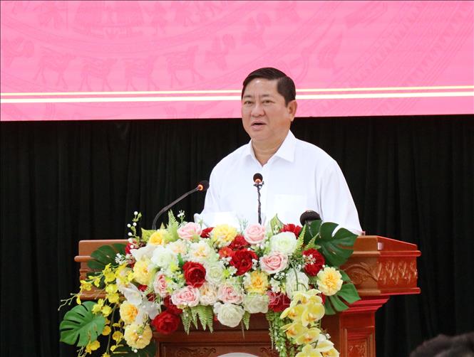 Ông Trần Quốc Nam, Chủ tịch UBND tỉnh Ninh Thuận, người luôn tâm huyết, trách nhiệm trong chỉ đạo, điều hành để đưa Ninh Thuận sớm phát triển thuộc nhóm có thu nhập trung bình khá của cả nước. Ảnh: Công Thử - TTXVN