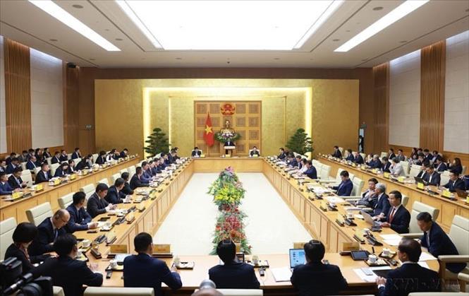Thủ tướng Phạm Minh Chính chủ trì Tọa đàm với các doanh nghiệp Trung Quốc (Hà Nội, 28/2/2025). Ảnh: Dương Giang – TTXVN