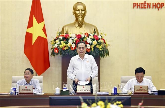 Chủ tịch Quốc hội Trần Thanh Mẫn phát biểu khai mạc Phiên họp. Ảnh: Doãn Tấn - TTXVN