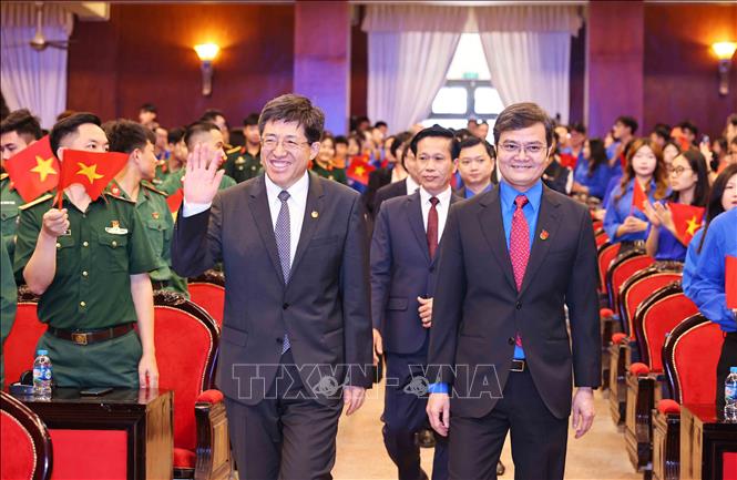 Các đại biểu đến dự chương trình Gặp gỡ hữu nghị thanh niên Việt Nam – Trung Quốc lần thứ 24 năm 2025. Ảnh: Minh Đức - TTXVN