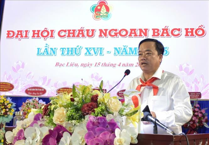 Ông Huỳnh Quốc Việt, Phó Bí thư Thường trực Tỉnh ủy Bạc Liêu phát biểu tại đại hội. Ảnh: TTXVN phát