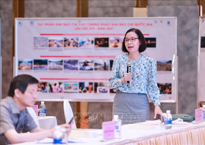Ủy viên Hội đồng Chung khảo Giải báo chí Quốc gia lần thứ XVI - năm 2021, Tổng Giám đốc TTXVN Vũ Việt Trang phát biểu tại lễ khai mạc vòng chấm Chung khảo Giải báo chí Quốc gia lần thứ XVI - năm 2021, sáng 1/6/2022. Ảnh: Hoàng Hiếu - TTXVN