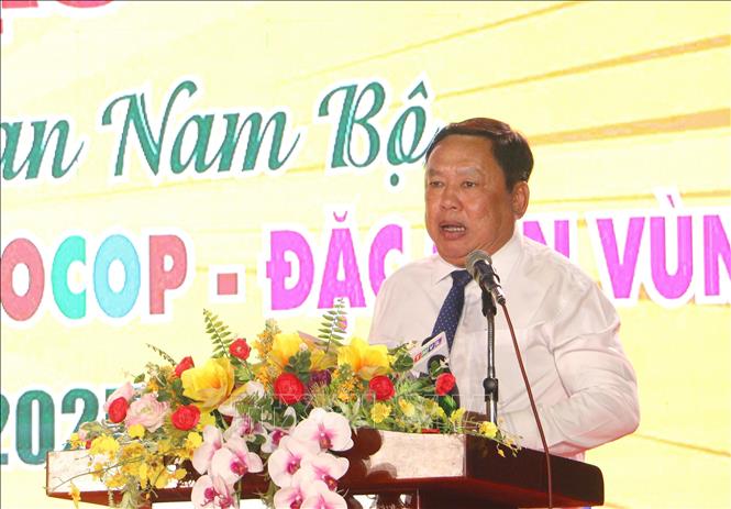 Phó Chủ tịch UBND tỉnh Vĩnh Long Nguyễn Văn Liệt phát biểu tại lễ khai mạc. Ảnh: Lê Thúy Hằng - TTXVN.