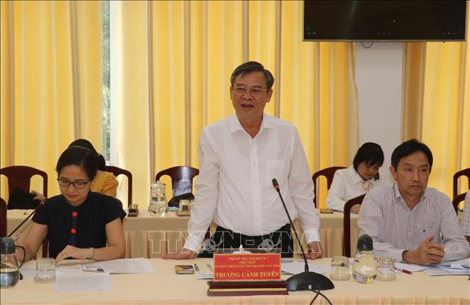 Ông Trương Cảnh Tuyên, Chủ tịch UBND TP Cần Thơ phát biểu. Ảnh: Ngọc Thiện - TTXVN
