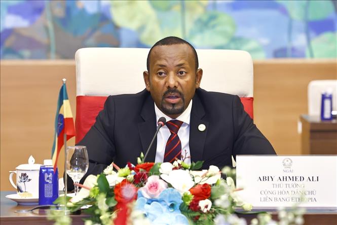 Thủ tướng Cộng hòa Dân chủ Liên bang Ethiopia Abiy Ahmed Ali phát biểu. Ảnh: Doãn Tấn - TTXVN