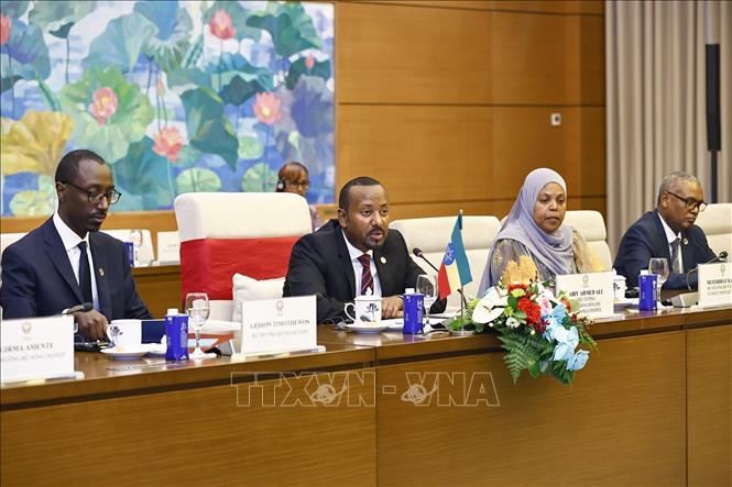 Thủ tướng Cộng hòa Dân chủ Liên bang Ethiopia Abiy Ahmed Ali phát biểu. Ảnh: Doãn Tấn - TTXVN