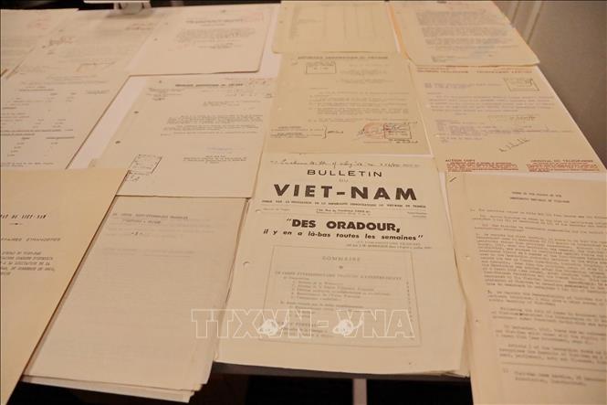 Những tư liệu quí giá liên quan tới Việt Nam được LHQ bảo quản tại New York. Ảnh: Thanh Tuấn - PV TTXVN tại Mỹ