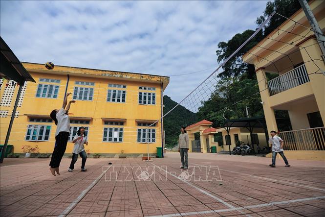 Những năm gần đây, hạ tầng trang thiết bị tại các  điểm trường bán trú huyện Đà Bắc được mở rộng đầu tư khang trang đảm bảo chất lượng trong công tác dạy và học. Ảnh: Trọng Đạt-TTXVN