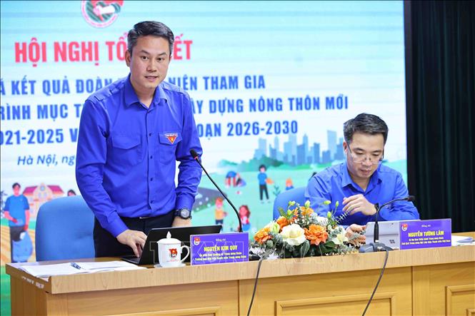 Trưởng ban Mặt trận thanh niên Trung ương Đoàn Nguyễn Kim Quy phát biểu. Ảnh: Minh Đức – TTXVN
