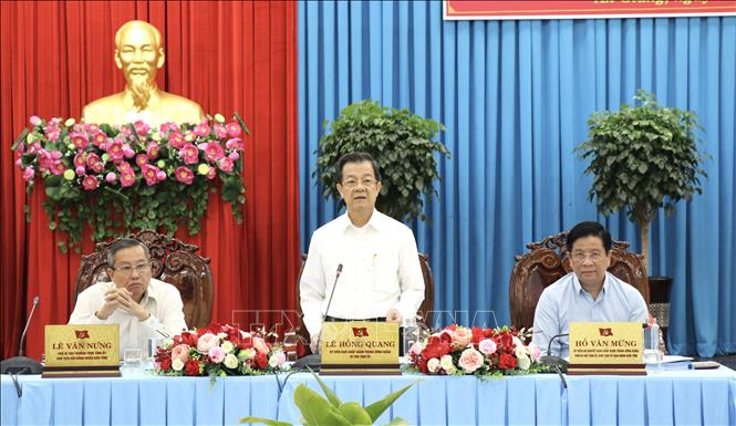 Ông Lê Hồng Quang, Bí thư Tỉnh ủy An Giang, phát biểu chỉ đạo Hội nghị. Ảnh: Thanh Sang-TTXVN