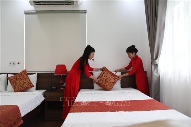 Các cơ sở lưu trú chuẩn bị buồng phòng sẵn sàng đón khách dịp nghỉ lễ 30/4 - 1/5. Ảnh: Hoa Mai - TTXVN