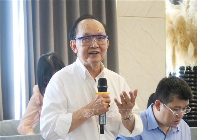 Giáo sư Trần Đông A phát biểu trong một hội nghị về hiến, ghép tạng. Ảnh: Đinh Hằng - TTXVN