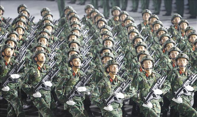 Các khối của Lực lượng Quân đội nhân dân tham gia Tổng hợp luyện diễu binh, diễu hành lần thứ hai. Ảnh: Thanh Vũ-TTXVN
