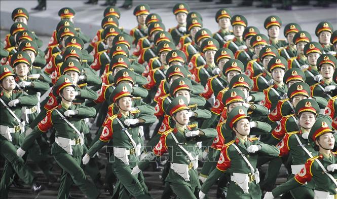 Các khối của Lực lượng Quân đội nhân dân tham gia Tổng hợp luyện diễu binh, diễu hành lần thứ hai. Ảnh: Thanh Vũ-TTXVN
