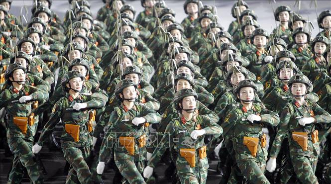 Các khối của Lực lượng Quân đội nhân dân tham gia Tổng hợp luyện diễu binh, diễu hành lần hai. Ảnh: Thanh Vũ-TTXVN
