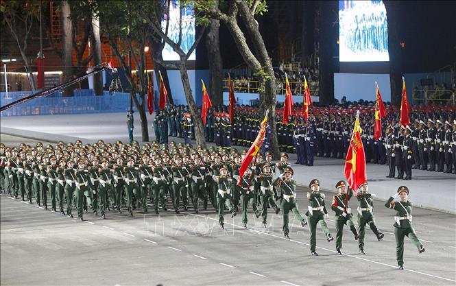 Các khối của Lực lượng Quân đội nhân dân tham gia Tổng hợp luyện diễu binh, diễu hành lần thứ hai. Ảnh: Thanh Vũ-TTXVN
