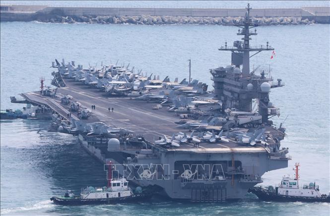(Tư liệu) Tàu sân bay USS Carl Vinson của Mỹ. Ảnh: Yonhap/TTXVN