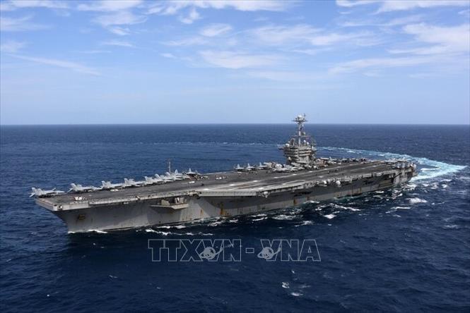 (Tư liệu) Tàu sân bay USS Harry S. Truman của Mỹ. Ảnh: IRNA/TTXVN