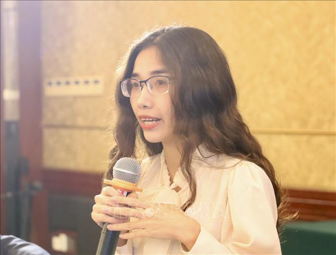 Đại diện doanh nghiệp chia sẻ tại hội thảo. Ảnh: Xuân Anh – TTXVN