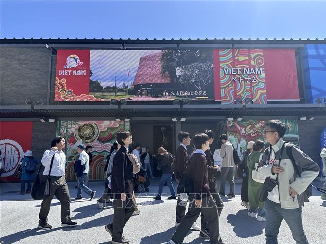 Nhà Triển lãm Việt Nam tại EXPO 2025. Ảnh: Nguyễn Tuyến - Pv TTXVN tại Nhật Bản