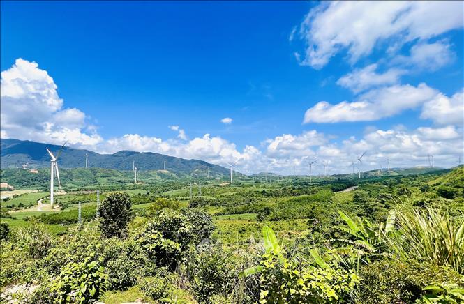 Quảng Trị hiện có 31 dự án điện gió với tổng công suất quy hoạch là 1.177,2 MW ở các huyện Hướng Hóa và Đakrông. Ảnh: Nguyên Linh-TTXVN