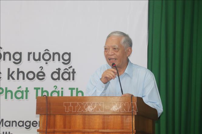 VIETRISA Chairman Bui Ba Bong speaks at the launching ceremony. VNA Photo: Thu Hiền