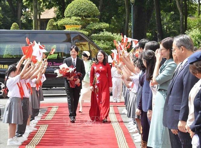 Phó Chủ tịch nước Võ Thị Ánh Xuân chủ trì Lễ đón Hoàng Thái tử Nhật Bản Akishino và Công nương Kiko thăm chính thức Việt Nam (Hà Nội, 21/9/2023). Ảnh: An Đăng – TTXVN