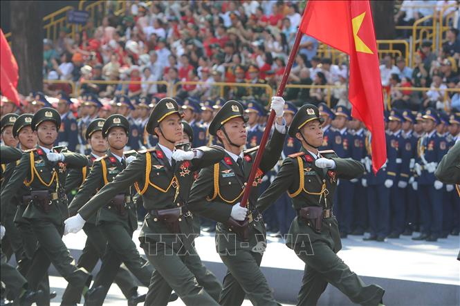 Các khối của Lực lượng Quân đội nhân dân Việt Nam tham gia Tổng duyệt. Ảnh: Thanh Vũ-TTXVN