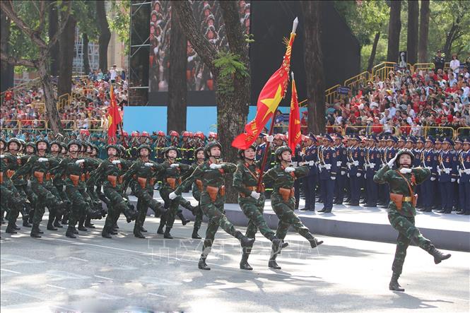Các khối của Lực lượng Quân đội nhân dân Việt Nam tham gia Tổng duyệt. Ảnh: Thanh Vũ-TTXVN