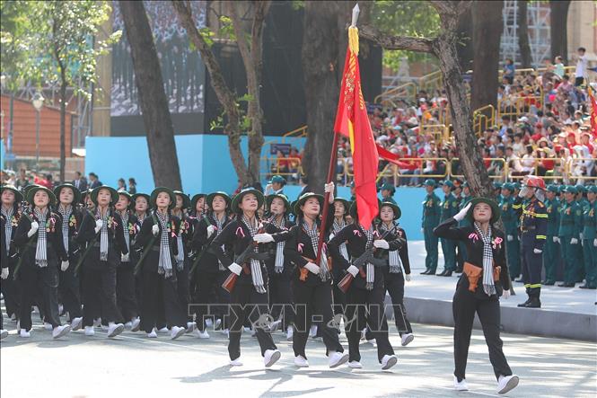 Các lực lượng tham gia Tổng duyệt. Ảnh: Thanh Vũ-TTXVN
