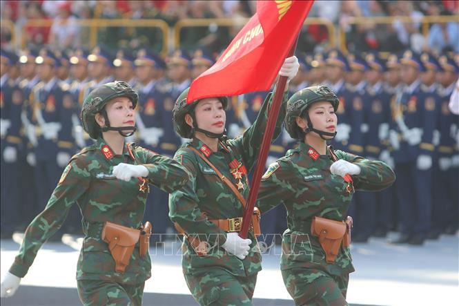 Các khối của Lực lượng Quân đội nhân dân Việt Nam tham gia Tổng duyệt. Ảnh: Thanh Vũ-TTXVN