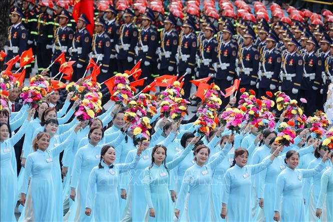 Các lực lượng tham gia Tổng duyệt. Ảnh: Anh Tuấn - TTXVN 