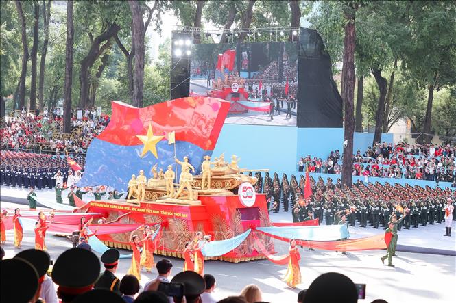 Các lực lượng tham gia Tổng duyệt. Ảnh: Anh Tuấn - TTXVN 